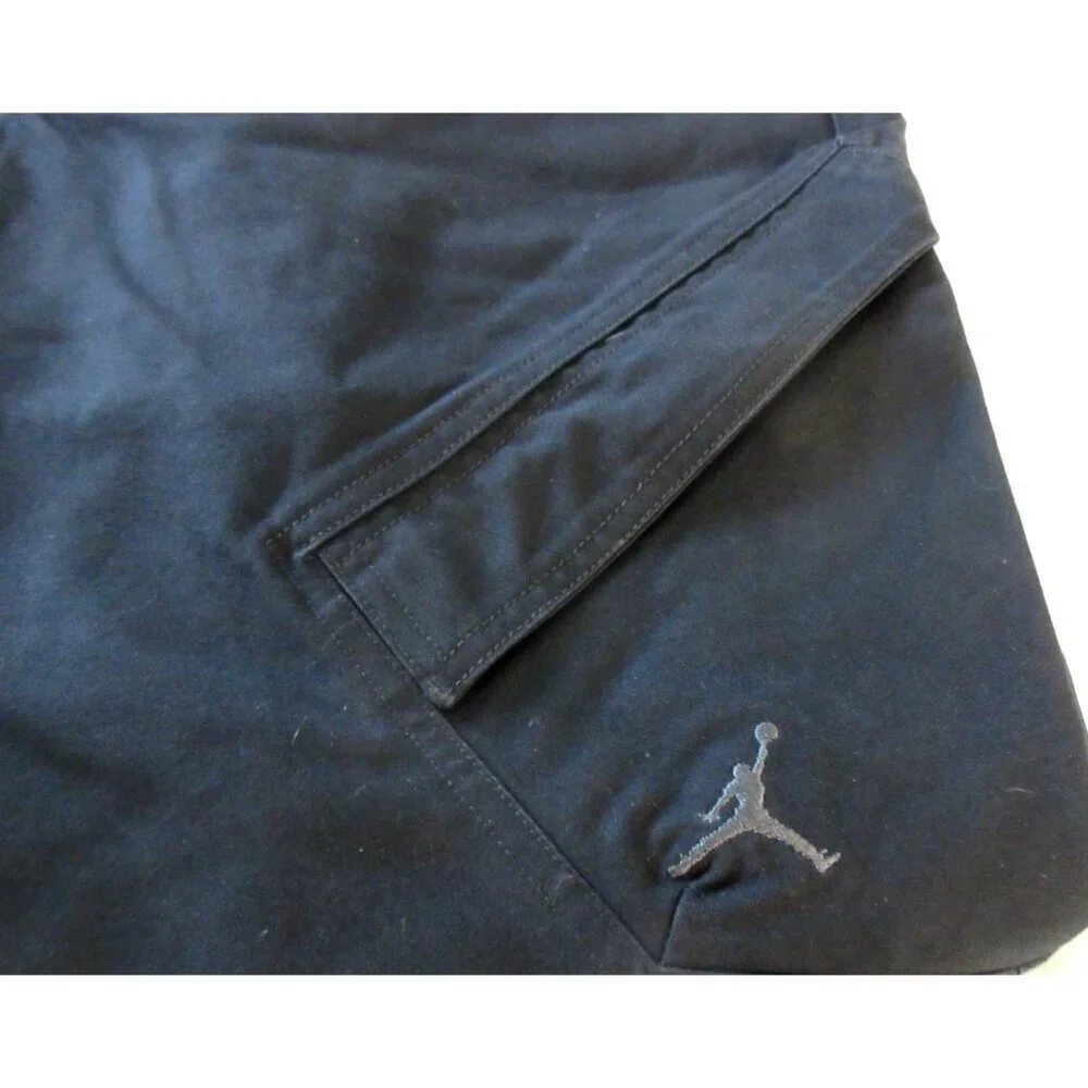 Jordan Men's MJ Chicago Cotton Cargo Casual Air Jordan Logo Pants Black NWT